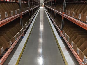Completed Aisle in a Fully Operational Warehouse